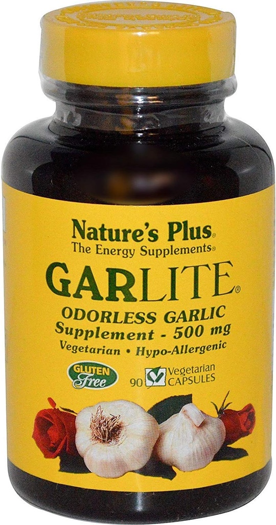 NaturesPlus Garlite Odorless Knoblauch - 90 Kapseln - Vegetarisch, Glutenfrei - 90 Portionen