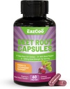 Beet Root Capsules 1000mg pro Servierung, unterstützt Nitric Oxide Produktion & Blutdruck, mit Black Pepper Extract, Non-GMO, Glutenfrei, Vegan - 60 Zähler