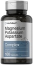 Horbäach Magnesium Kalium Aspartate Complex | 180 Kapseln | Non-GMO und glutenfreie Formel