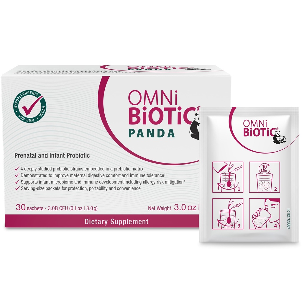 OMNi BiOTiC Panda - Probiotikum für Mutter und Baby - Prenatal und Infant Probiotic – Gut Health & Immunsystem Unterstützung – Vegan und Allergiker - Non-GMO (1 Packung)