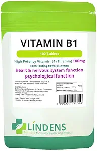Lindens Vitamine B1 Thiamine 2-Pack 200 Comprimés B 1 B-1 Thiamine Qualité naturelle