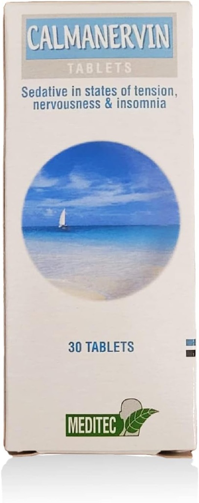 Calmanervin Tabletten, Sedativ in Zuständen der Spannungsnervenheit und Schlaflosigkeit - 30 Tabletten