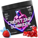 Creatine Gummis mit L-Carnitin für Männer und Frauen - 5g Kreatin Monohydrat pro Servieren | Unterstützt Muskelwachstum | Erholung | Endurance | Stärke und Workout Leistung | Sugar Free | Vegan | 5000mg