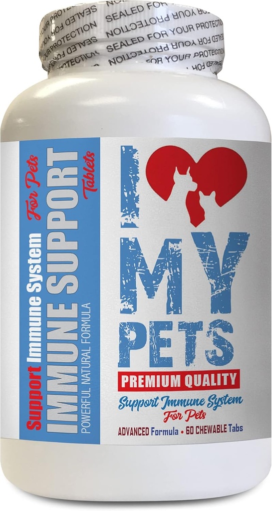 I LOVE MY PETS LLC Immune Dog Treats - PET Immune Support - Hunde und Katzen - Booster - Gesunde - Milchdistel für Hunde - 60 Bäume (1 Flasche)