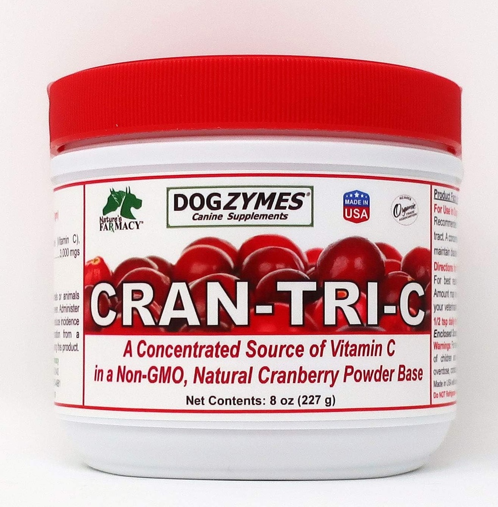 Dogzymes Cran Tri C Soutien urinaire, mélange de vitamine C, 1418mg par teaspoon (8 once)