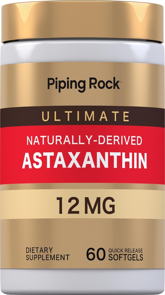 Piping Rock Astaxanthine 12mg.60 Capsules Softgel.