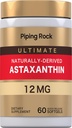 Piping Rock Astaxanthin 12mg | 60 Softgel Kapseln | Extrakt Ergänzung | Glutenfrei, Non-GMO