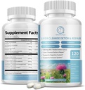 Milk Thistle Supplement Kapseln, Lebergesundheit Formel, mit Dandelion Wurzel, 10:1 Extrakt, für Leber Detox Cleanse Unterstützung, Verdauungs- und Immunsystem, 120 Veggie Caps