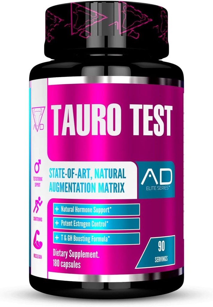 Projekt AD Tauro Test, Testosteron-Unterstützung, Conditioning, Erhöhtes Muskelwachstum und Protein-Speicher, Hormon-Powerhouse (90 Portionen)