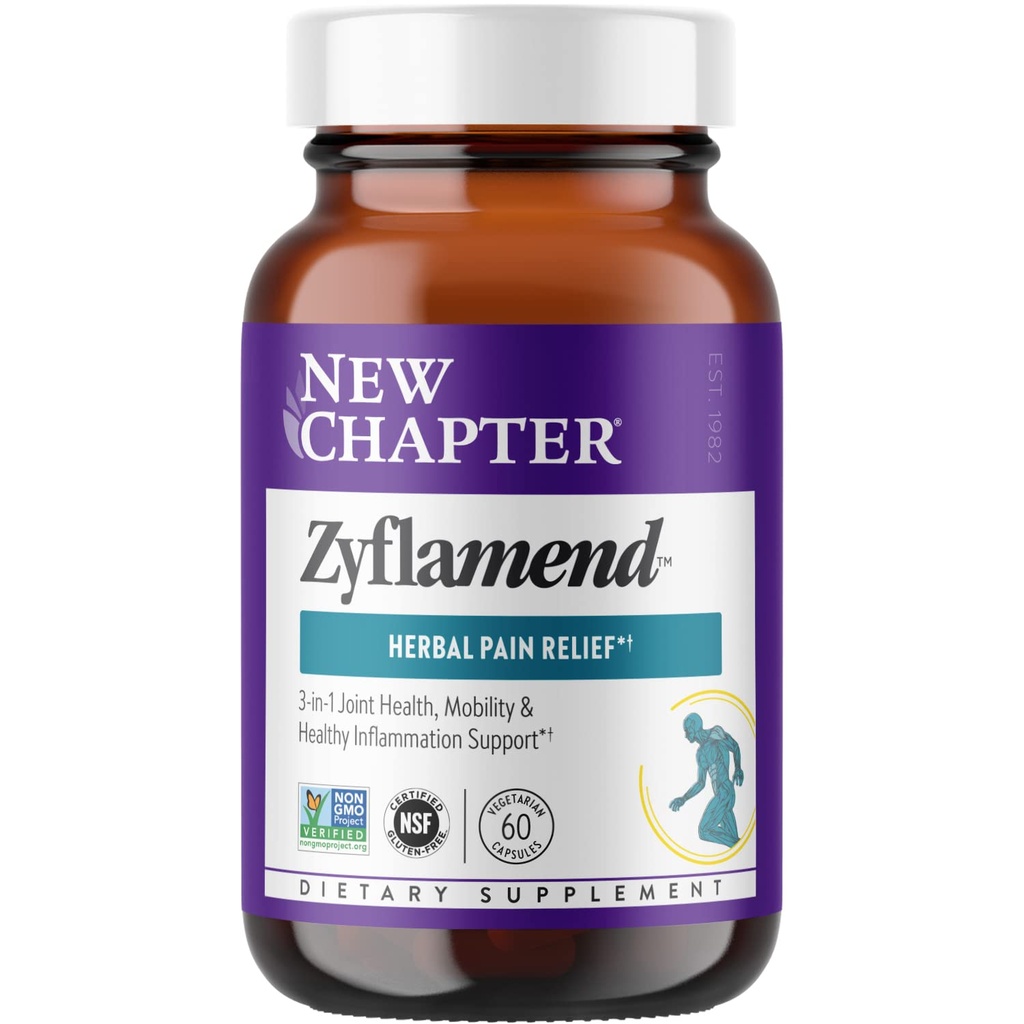 Neue Kapitel ZyflamendTM Multi-Herbal Pain Reliever+ Joint Supplement, 10-in-1 Superfood Blend mit Ginger & Turmeric für Gesunde Entzündung Antwort & Kräuter Schmerz Relief +, 60 Zähler