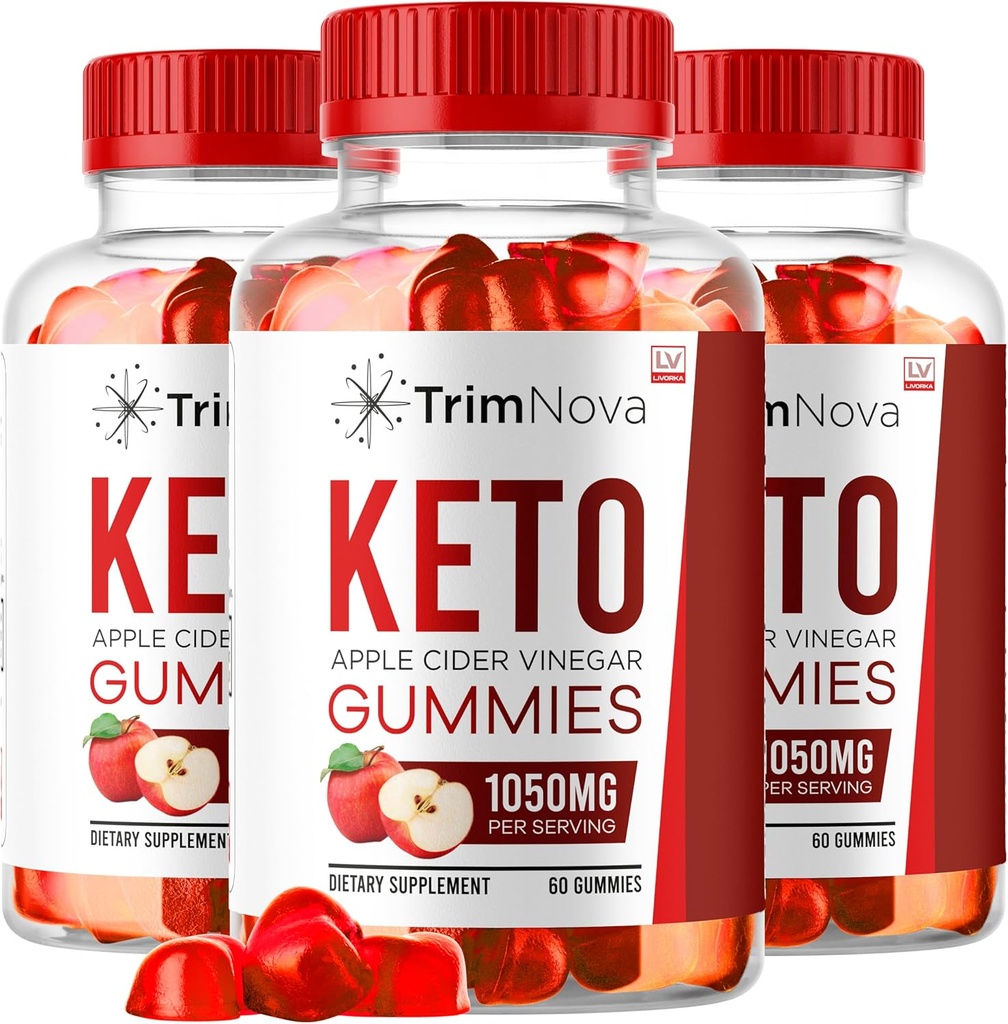 LIVORKA (3 Pack) TrimNova Keto ACV Gummies, TrimNova Gummies, TrimNova Keto, TrimNova Keto ACV Gummies, TrimNova Keto Formula, TrimNova Keto ACV Gummies 1050MG, 180 Gummies für 3 Monate.