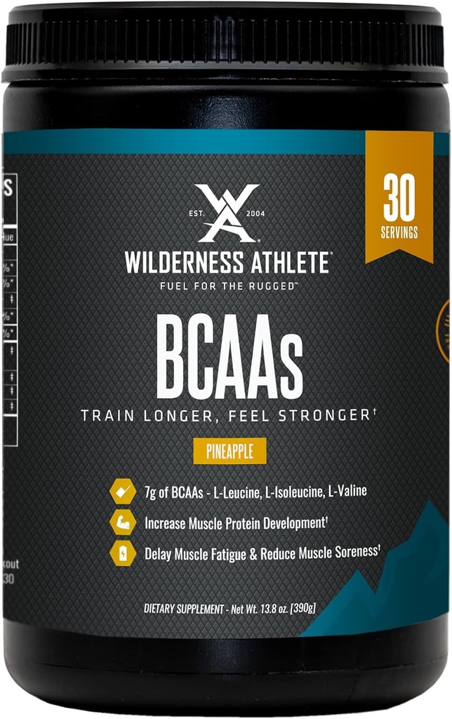Wilderness Athlete - BCAAs - Verzweigte Kette Aminosäuren Pulver - Essential Amino Acids Supplement für Männer und Frauen - BCAA Supplement mit Optimalem Aminosäure-Komplex (Pineapple)
