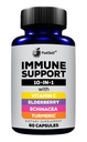 Immununterstützung Booster Ergänzung mit Elderberry, Vitamin C, Echinacea, Kurkuminoide, Vitamin E, Vitamin B6, Zink, L-Glutamin HCL, Knoblauch, Lactobacillus Acidophilus:: 60 Count, 1 Pack