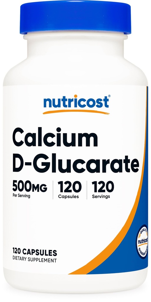 Nutricost Calcium D-Glucarate 500mg, 120 Kapseln - Glutenfrei, Non-GMO, Vegetarisch Freundlich