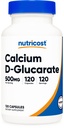 Nutricost Calcium D-Glucarate 500mg, 120 Capsules - Sans gluten, Non-OGM, Végétarien Friendly