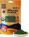 Yogi Super Foods Poudre de Spiruline Biologique Naturelle, Poudre d'algues Vert Bleu, Nature