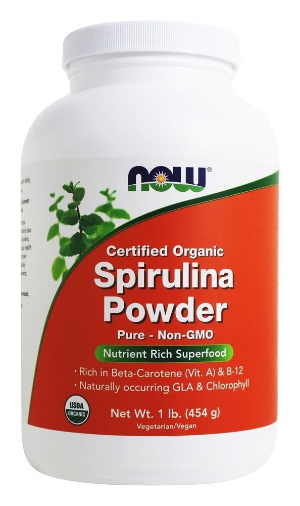 JETZT Nahrungsergänzungsmittel, Certified Organic, Spirulina Powder, Rich in Beta-Carotene (Vitamin A) und B-12 mit natürlich vorkommenden GLA & Chlorophyll, 1-Pound