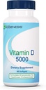 Nutra Biogenèse Vitamine D 5000 - Vitamine D3 5000 UI Capsules Softgel pour hommes et femmes, Supplément VIT D pour le soutien immunitaire, santé des dents et des os - 90 Softgels