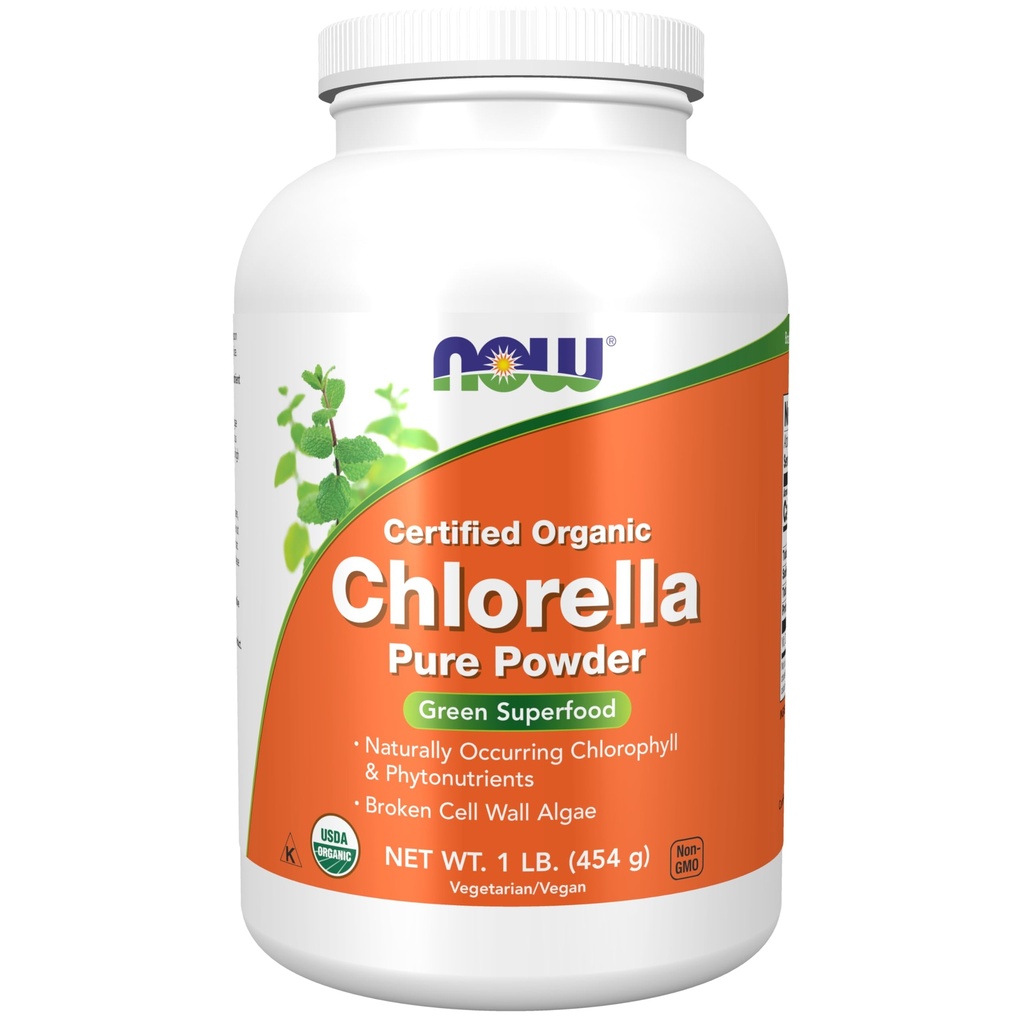 JETZT Nahrungsergänzungsmittel, Organische Chlorella Pulver mit natürlich vorkommenden Chlorophyll, Beta-Caroten, gemischten Carotinoiden, Vitamin C, Eisen und Protein, 1-Pfund