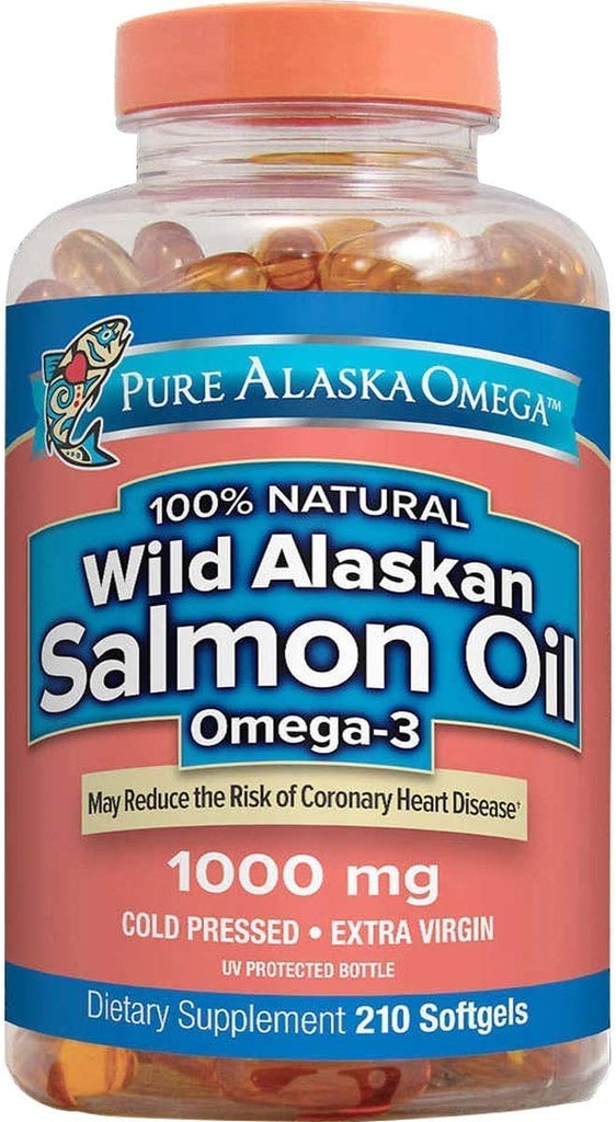 Pure Alaska Omega-3 Wild Alaska Lachsöl 1000mg 210 ct