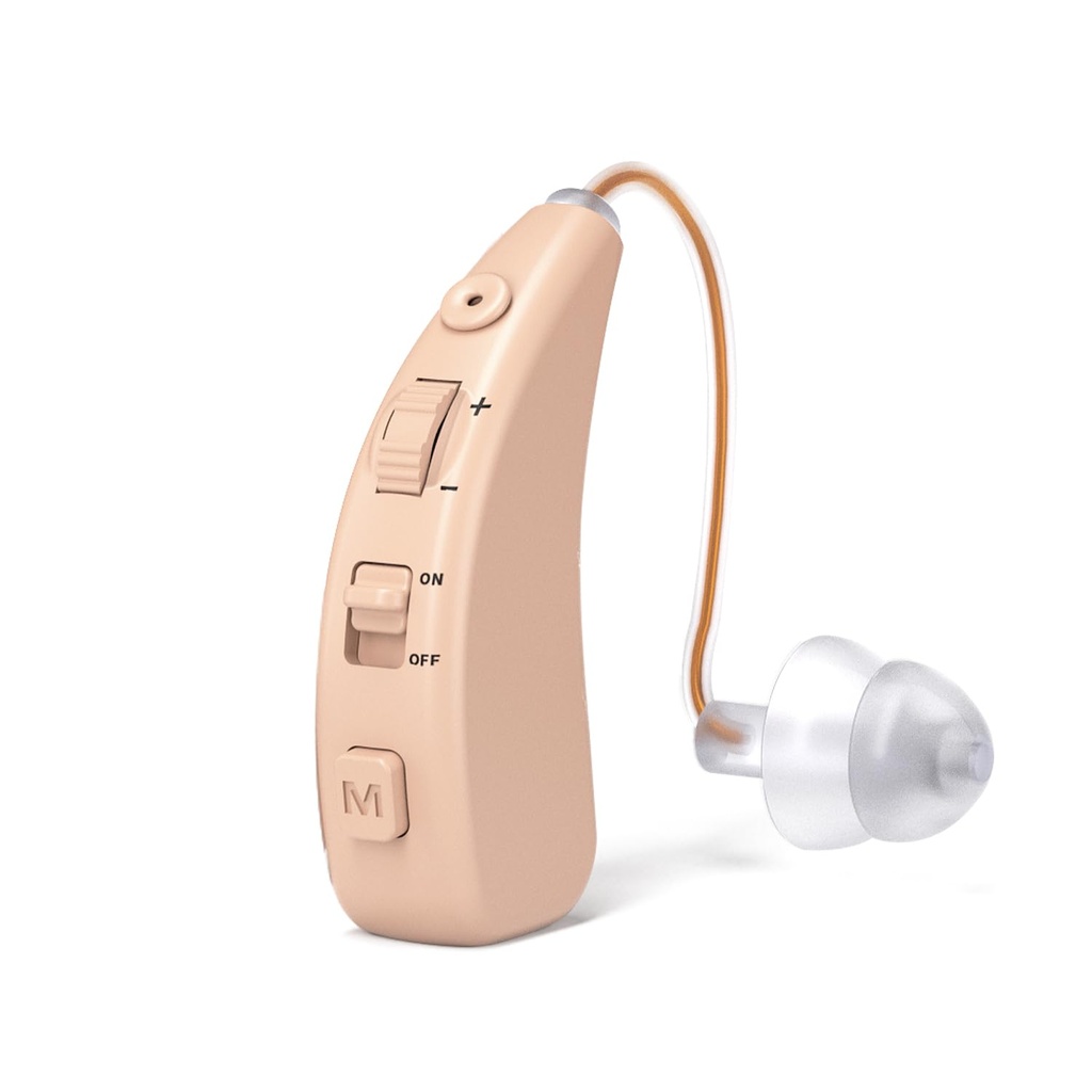 Aides auditives pour les aînés - Amplificateur d'audition rechargeable avec annulation de bruit Adultes, contrôle de volume facile, conception de confort et presque invisible