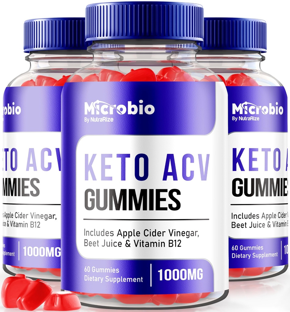 NutraRize (Pack mit 3 MicroBio Keto ACV Gummis, Offizielle Keto + ACV Ergänzung, All Natural Micro Bio, Apfelessig Bewertungen (180 Gummis)