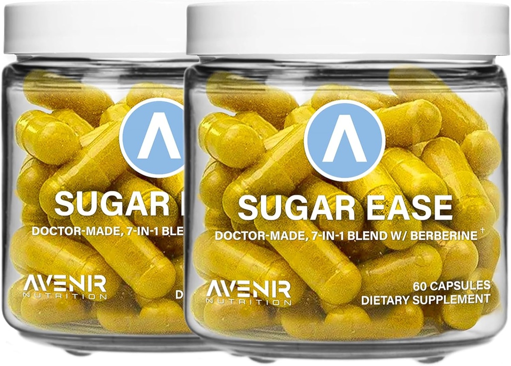 Avenir Nutrition Sugar Ease - Premium Berberine Supplement, Apfelessig, Zimt - Bio Nährstoffe Zimtkapseln, 120 Kapseln