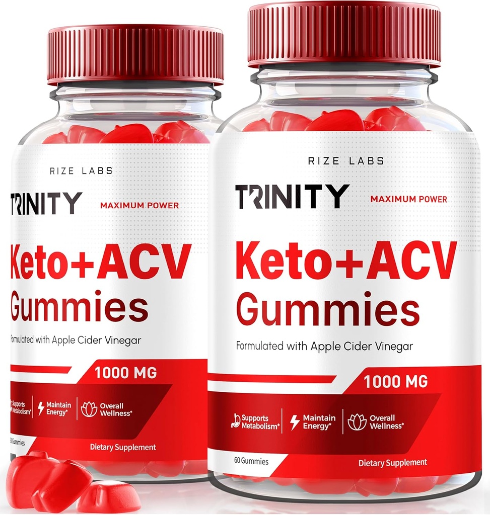 rize labs (Pack von 2 Trinity Keto + ACV Gummis für erweiterte Gewichtsverlust, Premium Keto Plus ACV Formel, Alle natürlichen Apfel Apfel Apfel Apfel Apfel Apfelegar Supplement, Gummy 500 mg Review (120 Gummi)
