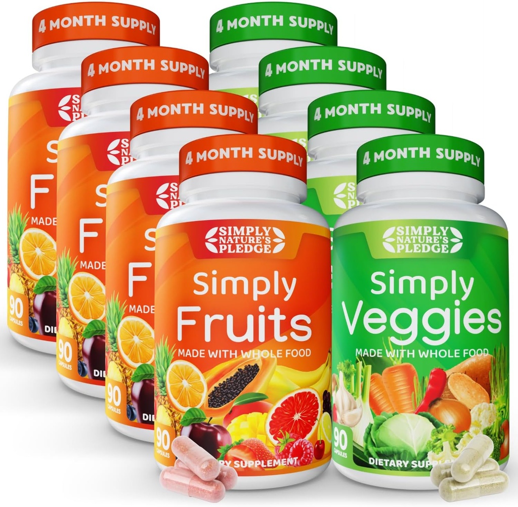 Simplement l'engagement de la nature - emballé avec plus de 40 différents fruits et légumes - 4 mois d'approvisionnement - fait avec des superaliments entiers - avec Aloe Vera – 100% sans soja - 720 capsules