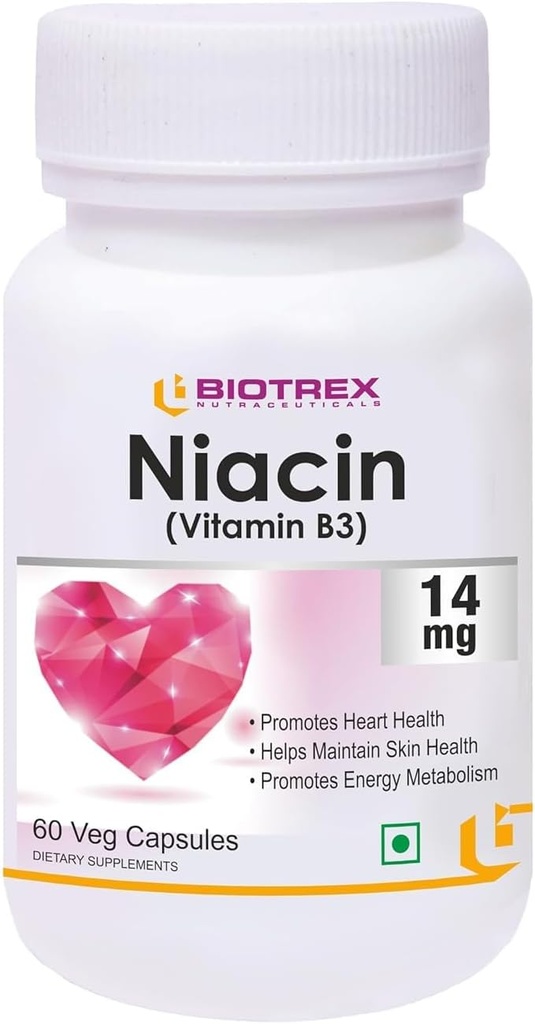 Generisches Niacin 14mg Vitamin B3 mit Inositol 50mg Supplement - 60 Veg Kapseln