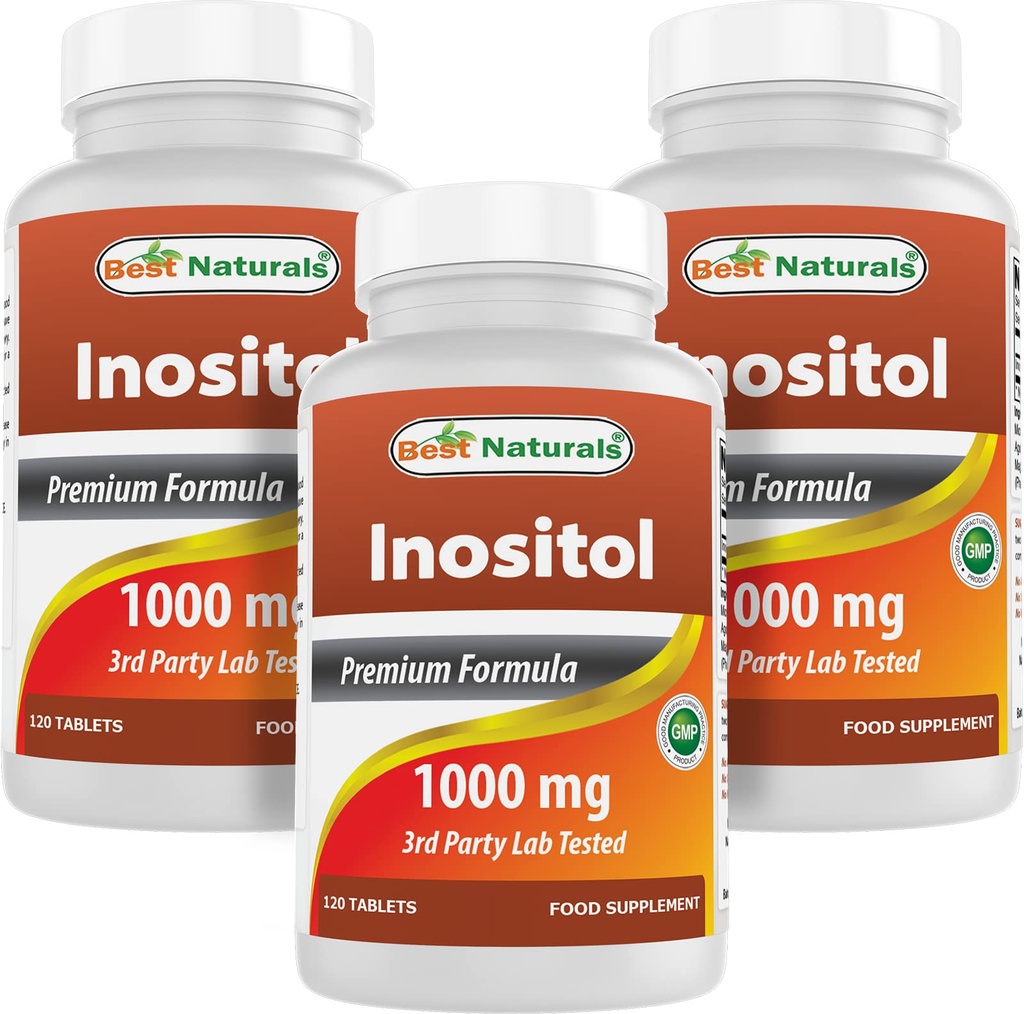 Best Naturals Inositol 1000 mg 120 Tabletten (120 Count (Pack von 1)) (120 Count (Pack von 3))
