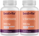 BESTVITE L-Carnosine 500mg (240 Kapseln) (120x2) Keine Füllstoffe - keine Stearaten - Nicht GMO - Glutenfrei