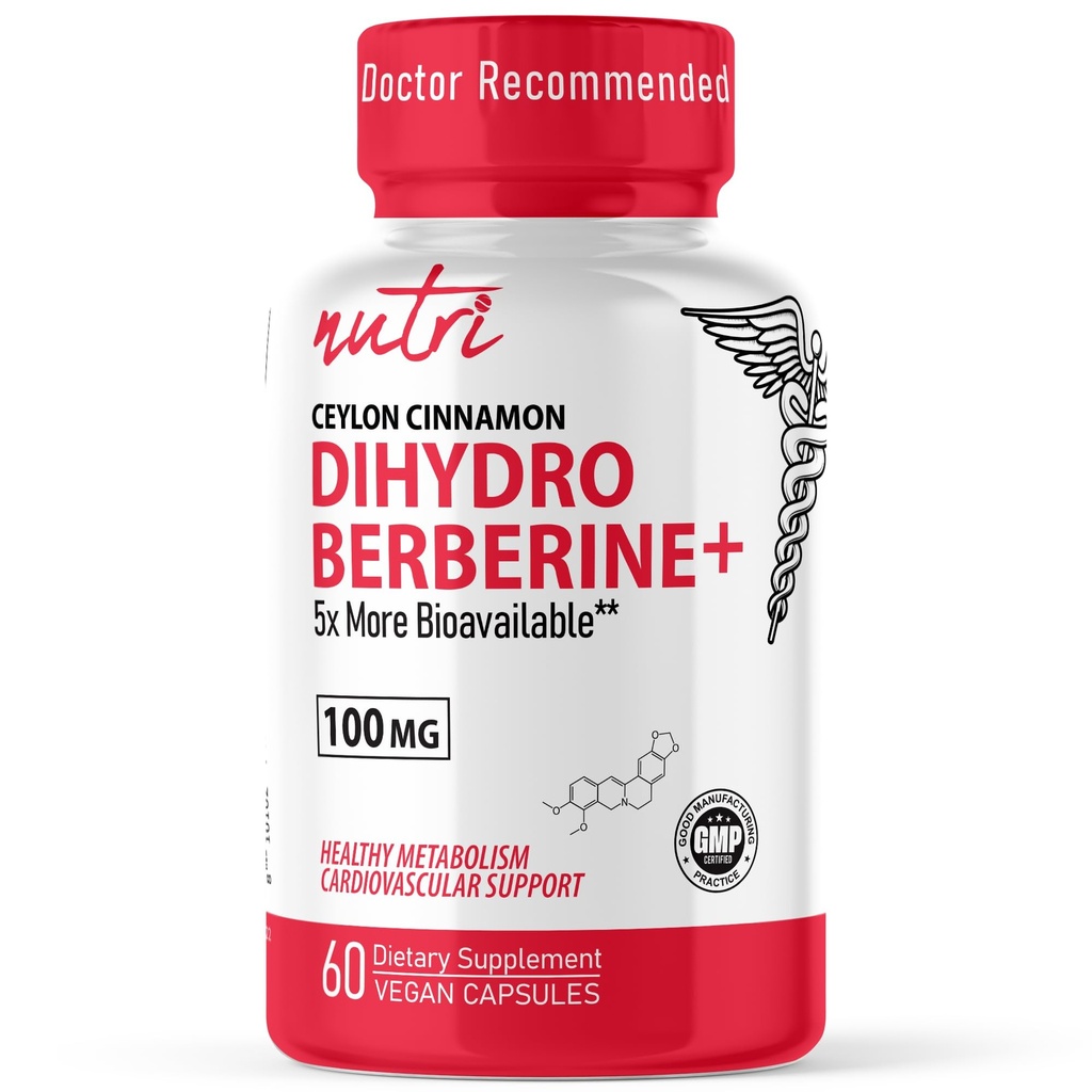 Nature's Fusions Dihydroberine Supplement 100mg 60 Kapseln - mit Ceylon Cinnamon - 5X effektiver als normale Berberine HCL