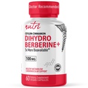 Nature's Fusions Dihydroberine Supplement 100mg 60 Kapseln - mit Ceylon Cinnamon - 5X effektiver als normale Berberine HCL