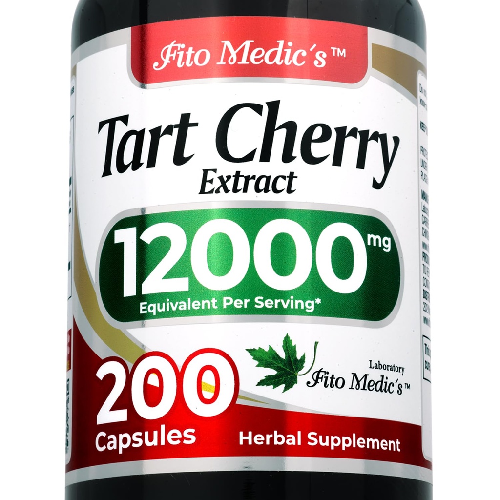 FITO MEDIC's Lab | Tart Cherry Capsules |200 Kapseln |12000 mg | Tart Cherry Extract | Cherry Extract | Konzentratextrakt |Ultra hohe Absorption.