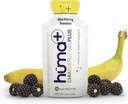 Huma Plus (Double Electrolytes) - Gel Chia Energy, BlackBerry Banana, 12 Gels - Stomach Friendly, Gels d'énergie alimentaire réelle