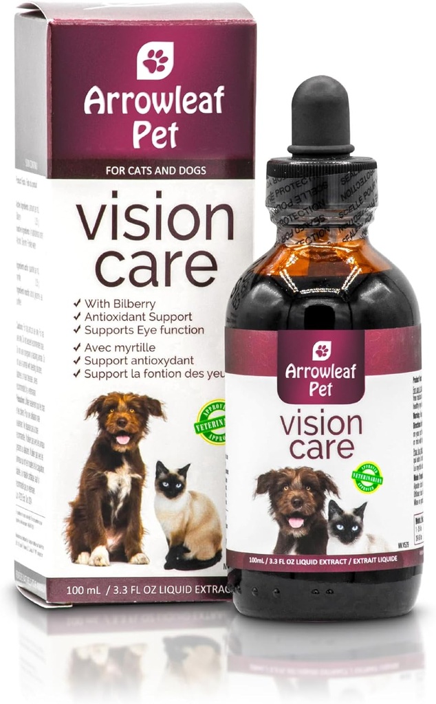 Vision Care von NaturPet Inc für Katzen und Hunde | mit Bilberry | Eye Support | 100mL Kräutertee
