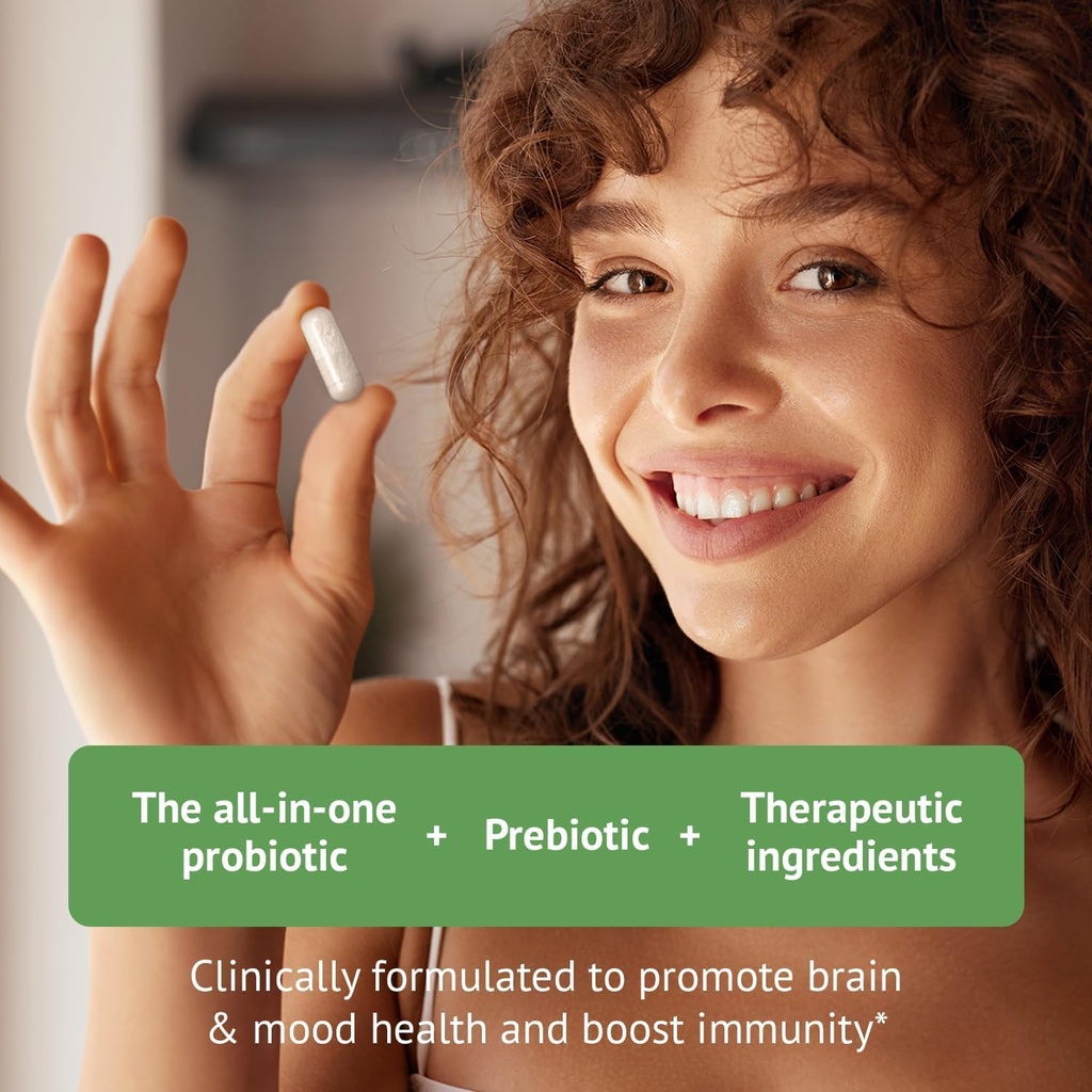 Brain Supplement for Memory, Brain Fog, Focus, Mood & Concentration & Cognitive Function - Lion’s Mane Supercharged with Ginkgo Biloba & Two Probiotic Strains (180 Count - 3 Month Supply)