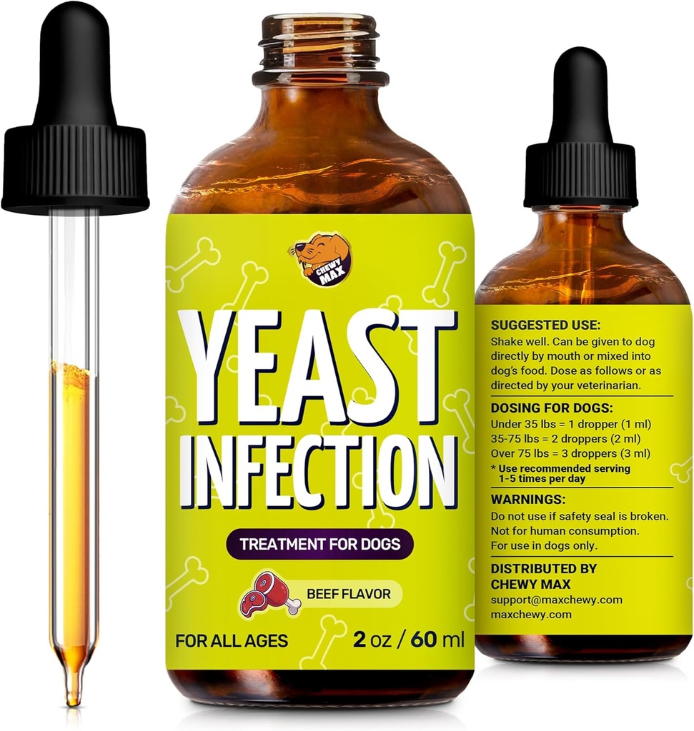 Hefe Infektion Behandlung für Hunde | Hund Ohr Infektion Behandlung in Tropfen | Kräuterergänzung Allergy Relief für Welpen | Best Itchy Haut Relief | Natürliche Zusammensetzung | 2 Oz