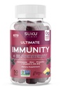 SUKU Vitamine - Ultimative Immunität - Elderberry Echinacea und Propolis Gummis für Immununterstützung, leicht zu kauen - Non GMO, Gluten Sugar Free - Pomegranate Lime Flavored Gummy Vitamins, 50 Count