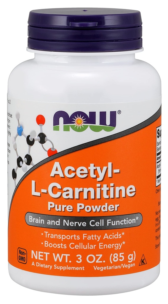 MAINTENANT Compléments alimentaires, ALC (acétyl-L-Carnitine) Poudre, cerveau et fonction cellulaire nerveuse*, 3-Ounce