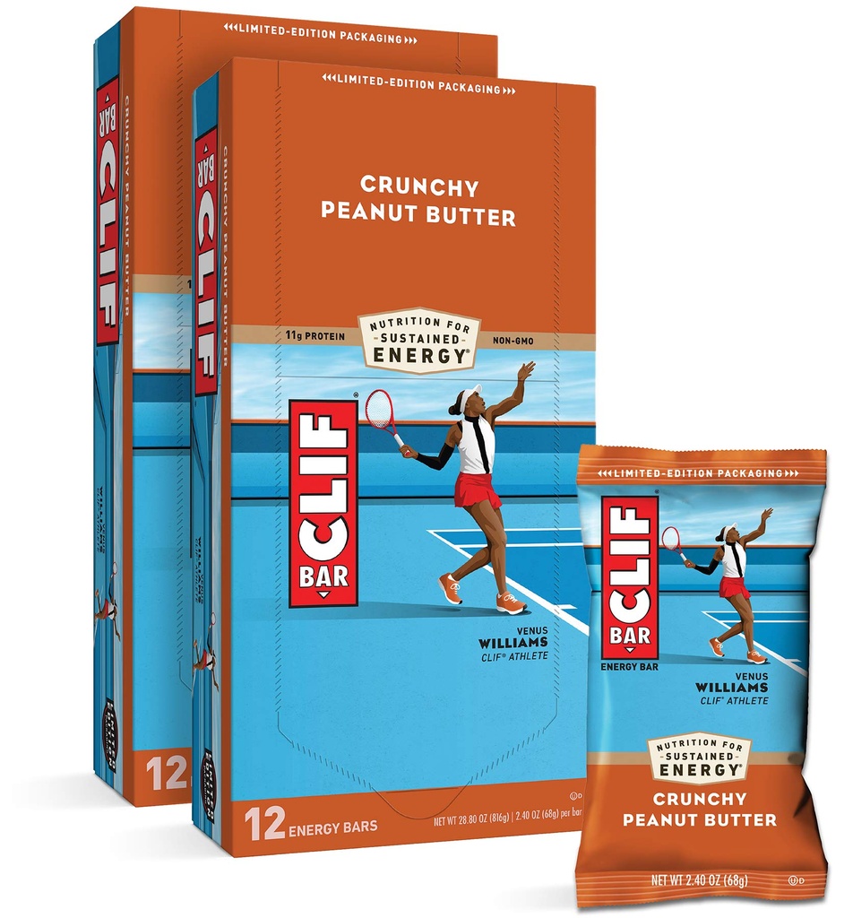 CLIF BARS - Energy Bars - Crunchy Peanut Butter - Made with Organic Oats - Plant Based Food - Vegetarian - Kosher (2.4 Unnce Protein Bars, 24 Count) Packaging May Vary
