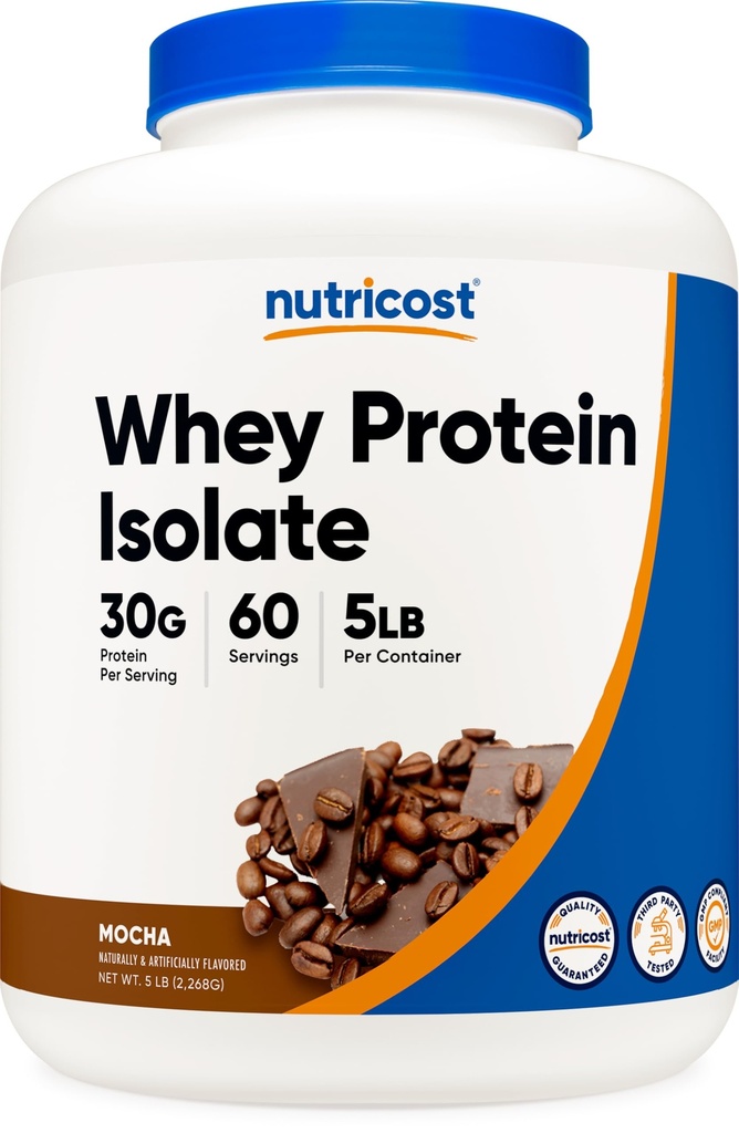 Nutricost Whey Protein Isolate (Mocha) 5LBS - Glutenfrei & Non-GMO