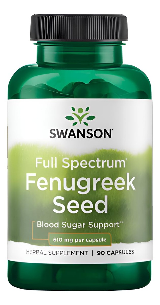 Swanson Graines de fenugreek à spectre complet - Supplément à base de plantes - (610 milligrammes 90 capsules)