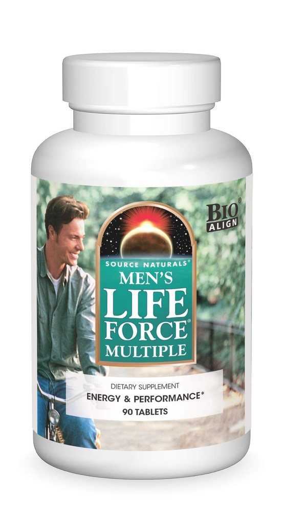 Source Naturelles Force de vie masculine Multivitamines quotidiennes multiples et suppléments de santé immunitaire - 13 vitamines, nutriments et minéraux essentiels - 180 comprimés
