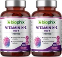 Biophix Vitamin K2 MK-4-100 mcg 200 Caps mit Alfalfa 2 Pack - Unterstützt starke Knochen Immungesundheit