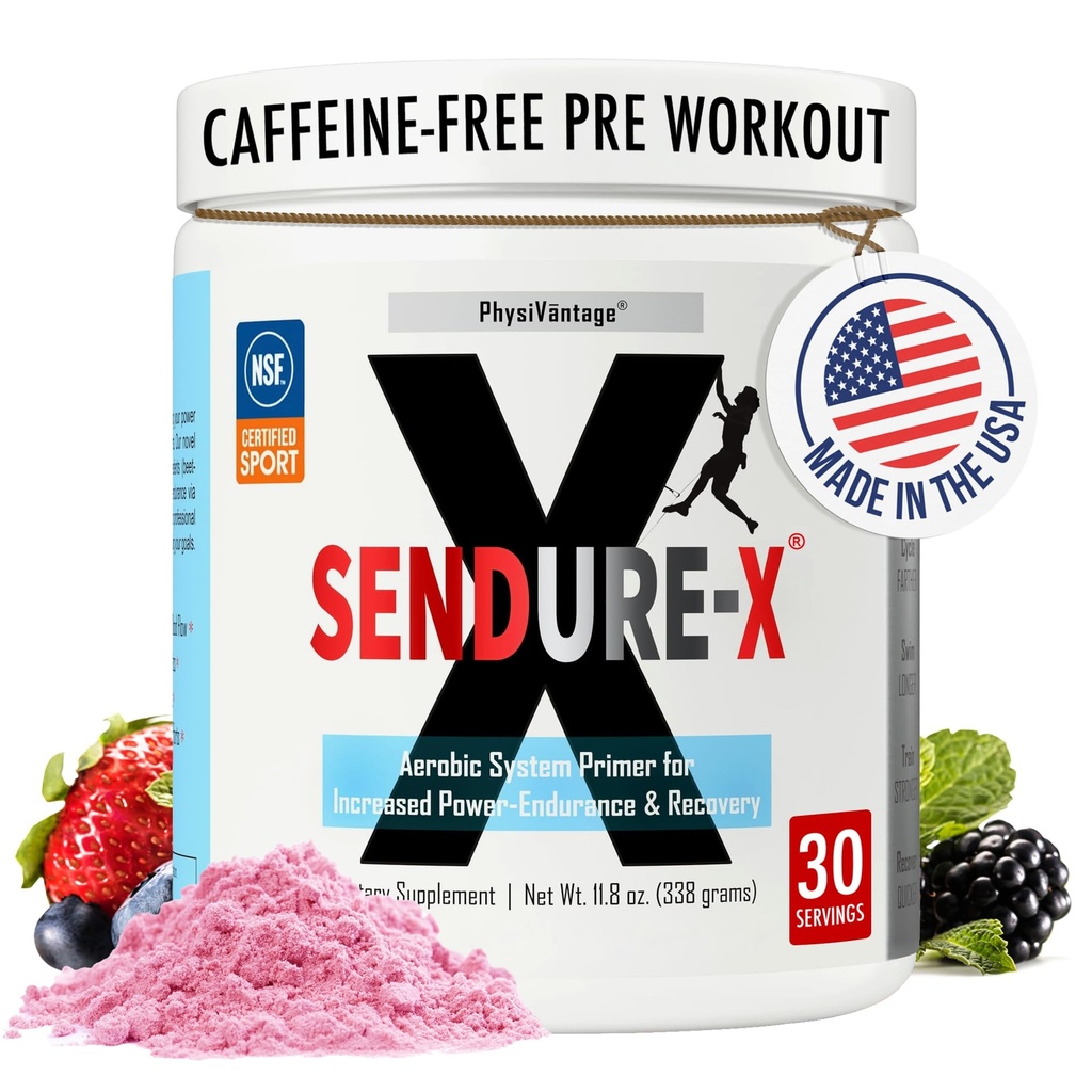 Sendure-X Beetroot + Poudre de Citrulline - Pré-entraînement sans caféine - Boosts Blood flow, Energy, VO2 Max, Endurance, Recovery - NSF Sport certifié, Peak Performance, Natural - 30 Servants Berry Sauvage