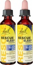 Bach RESCUE Sleep Dropper, Natural Sleep Aid, Homeopathic Flower Essence, Frei von Melatonin, Zucker, & Gluten, Familie-Friendly, Non-Alcohol Formel, 2 Pack, 20mL Ea