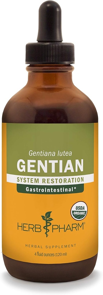 Kräuter Pharm Certified Organic Gentian Liquid Extract für Verdauungsunterstützung - 4 Unze