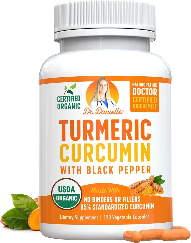 Bio Kurkuma Curcumin mit schwarzem Pfeffer Extrakt 2000mg - Hohe Absorption Ultra Potent Supplement - 95% Curcuminoide - Vegan, Non GMO für Gelenkunterstützung - 120 Kapseln